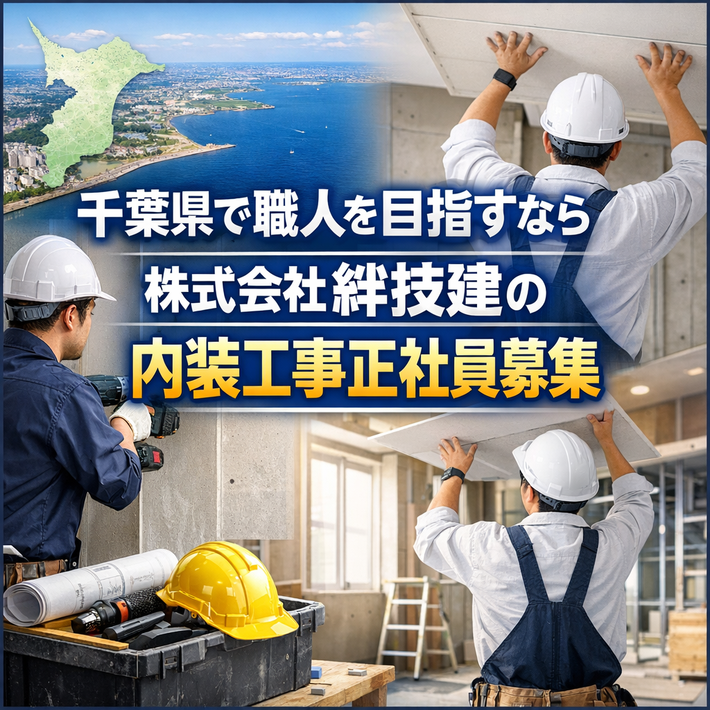 千葉県で職人を目指すなら株式会社絆技建の内装工事正社員募集